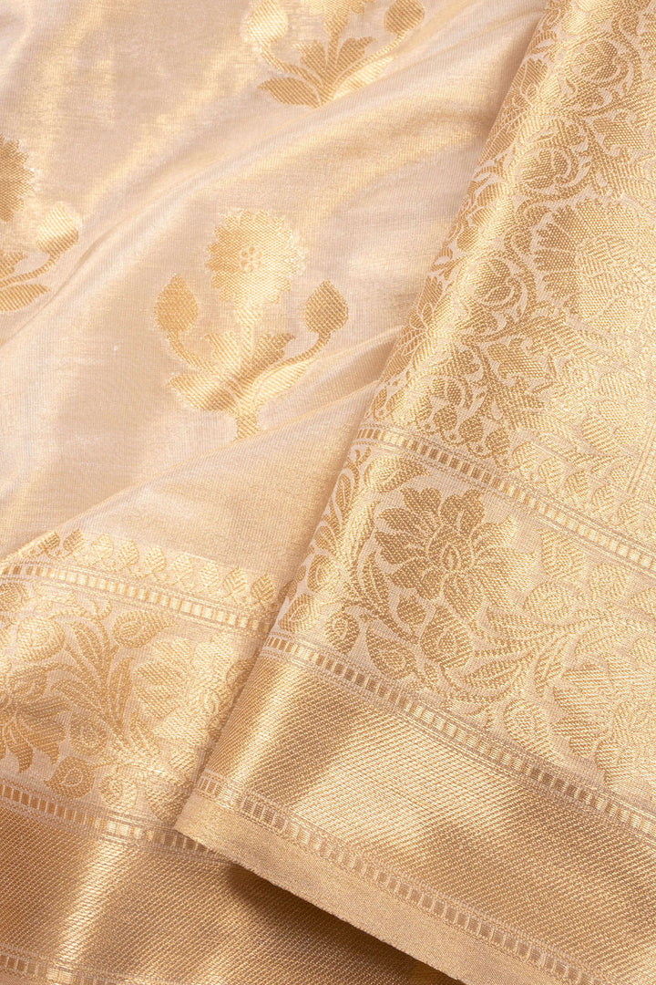 Gold Banarasi Tissue Silk Saree 10072274