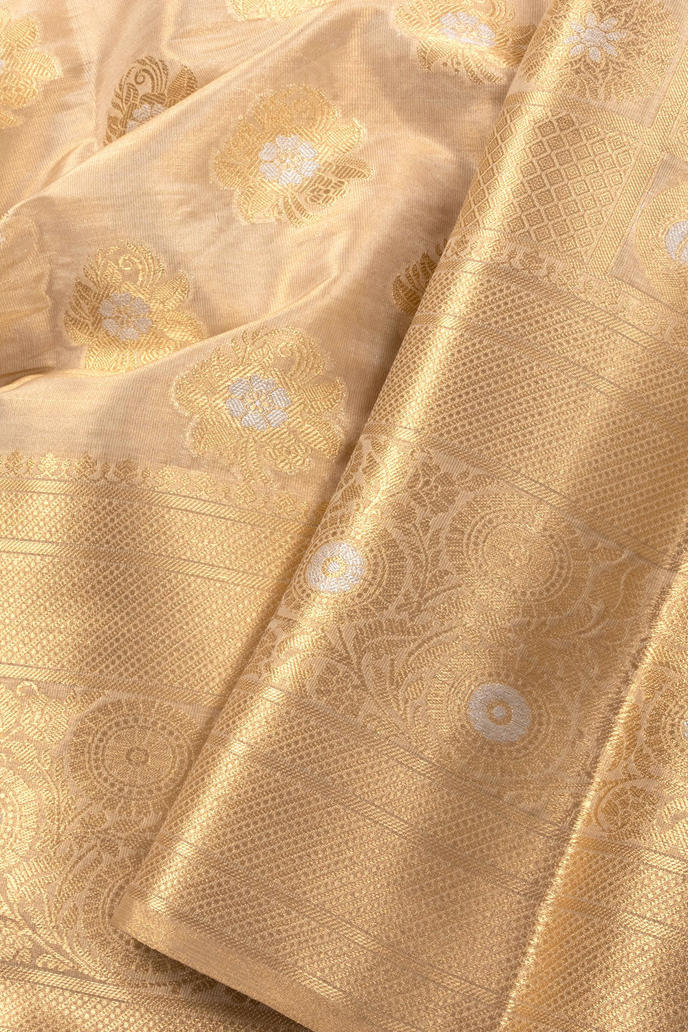 Gold Banarasi Tissue Silk Saree 10072281