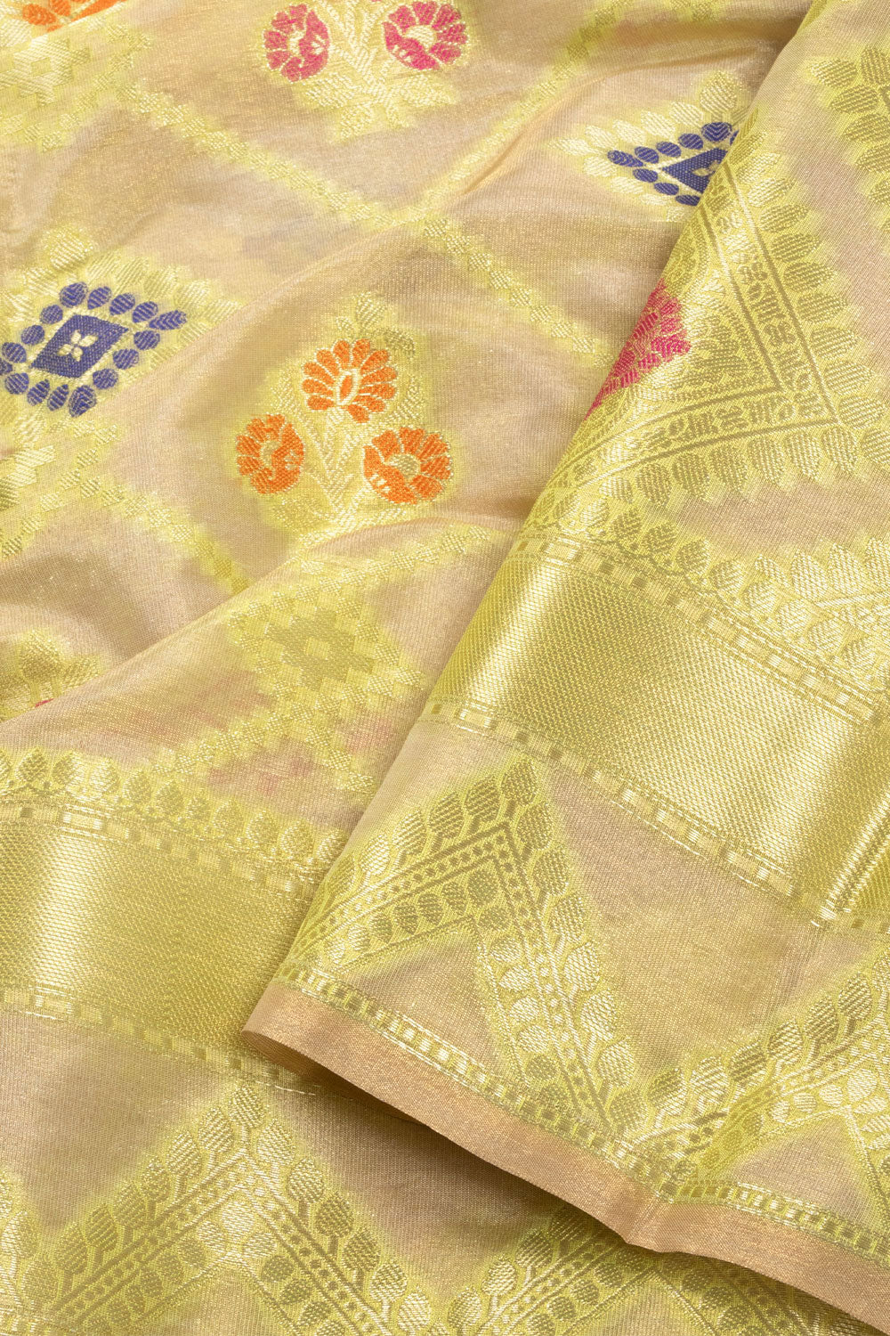 Cream Banarasi Tissue Silk Saree 10072282