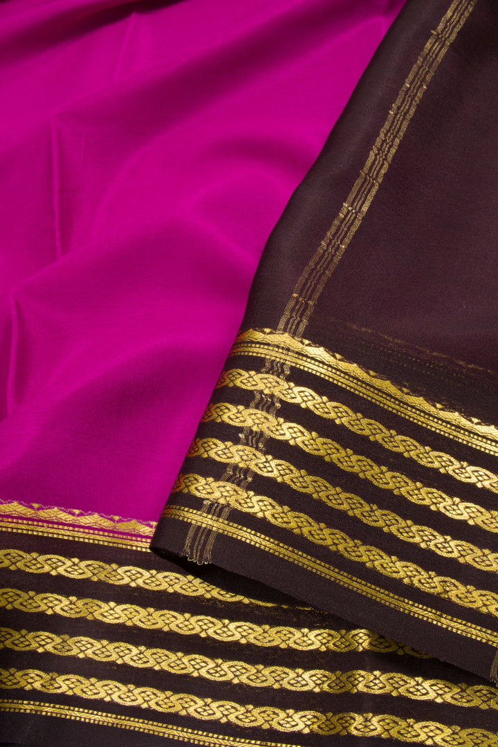 Raspberry Pink Mysore Crepe Silk Saree 10062306