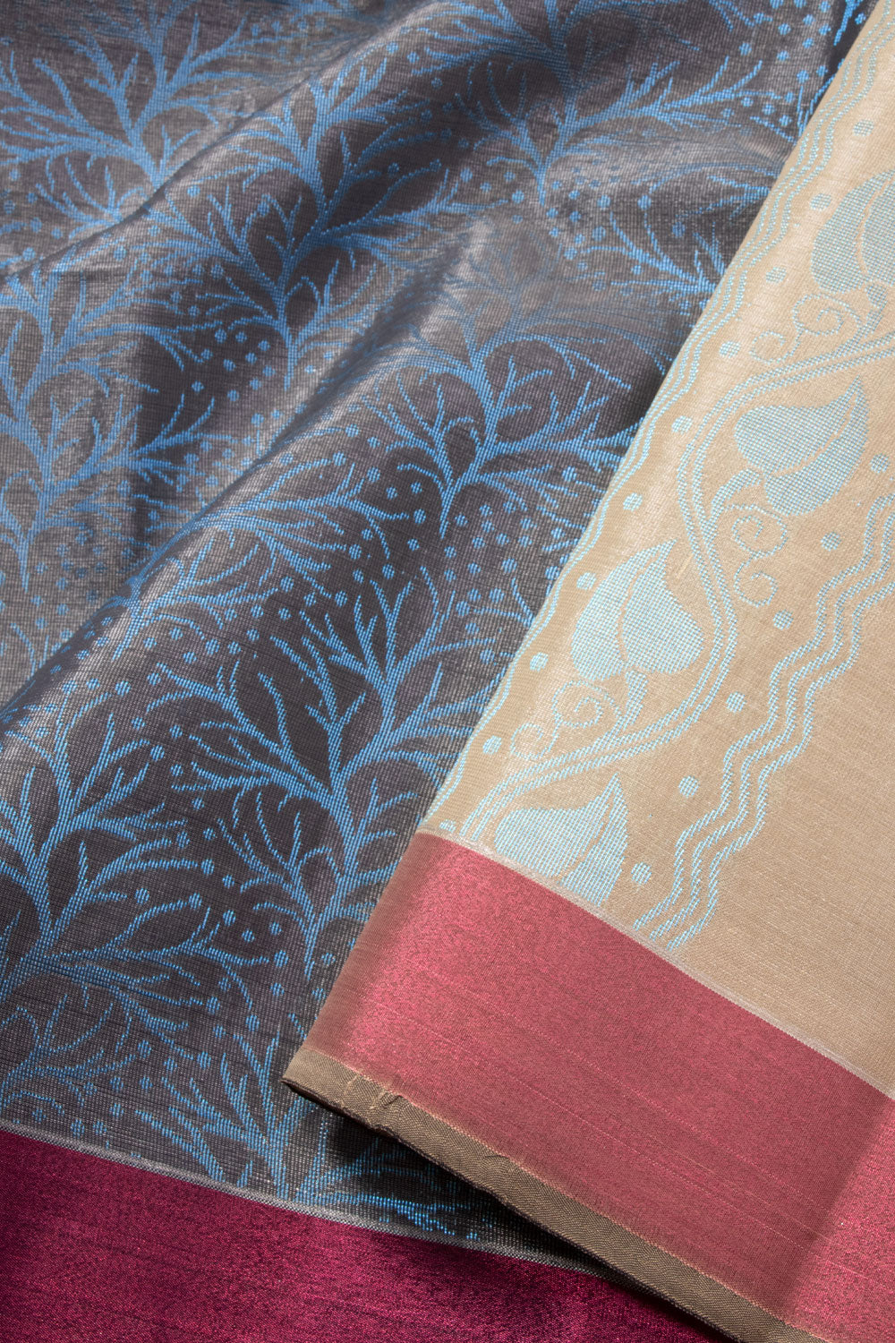 Blue South Tissue Silk Cotton Saree 10073585