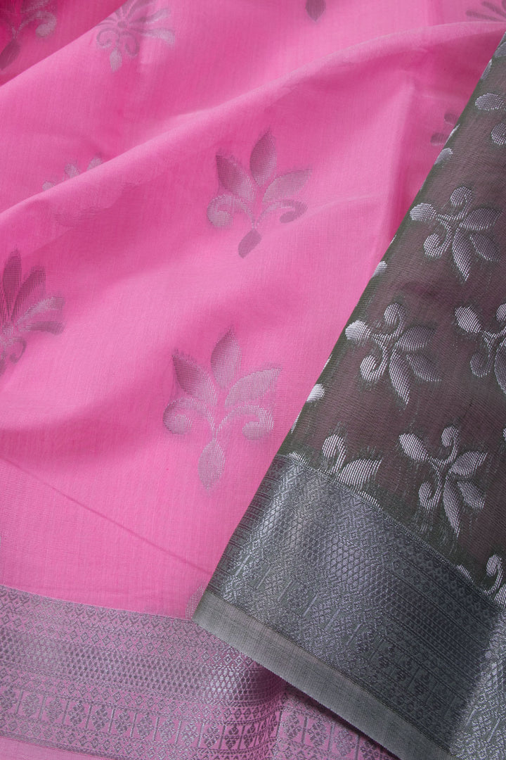 Pink South Tissue Silk Cotton Saree 10073587