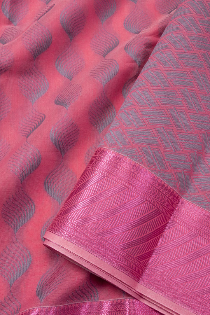  Flamingo Pink South Silk Cotton Saree 10073598