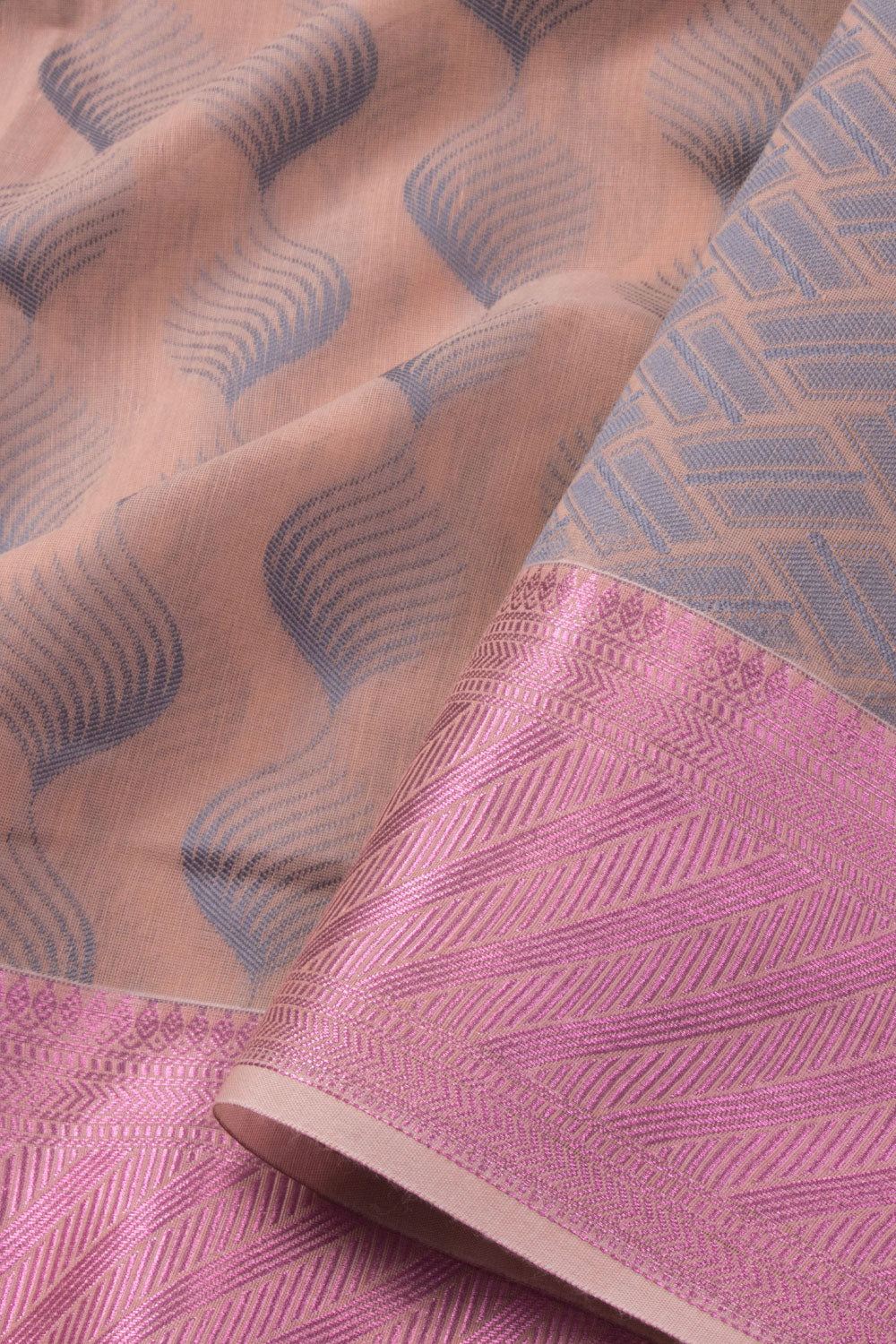 Pastel Peach South Silk Cotton Saree 10073599