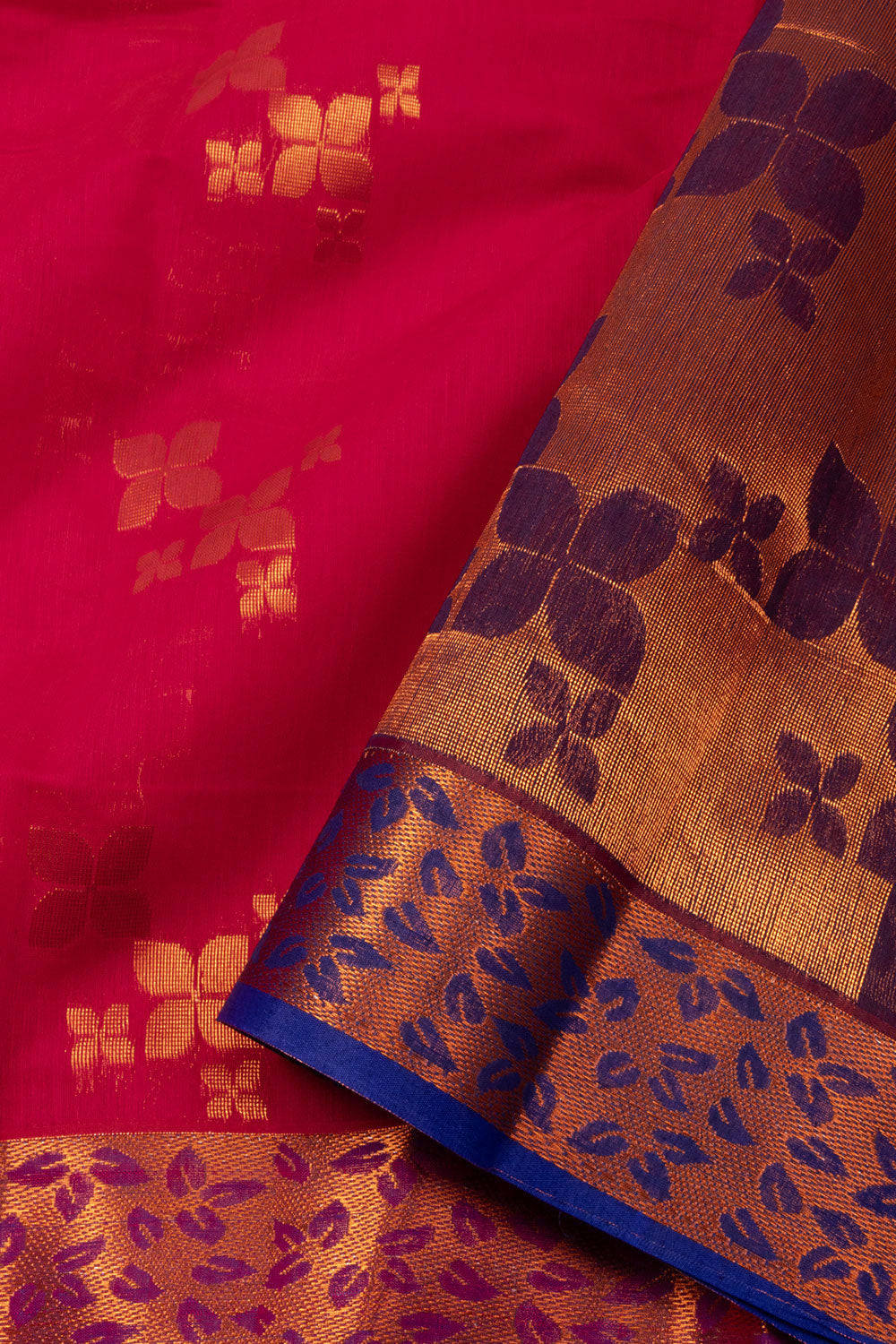 Reddish Pink South Silk Cotton Saree 10073609