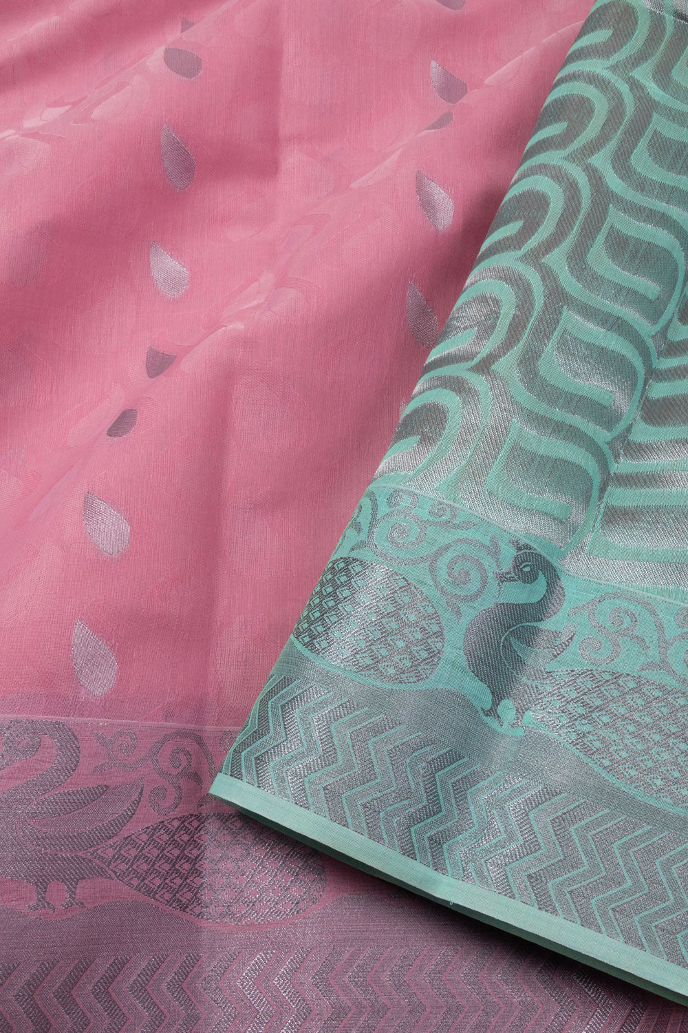 Light Hot Pink South Silk Cotton Saree 10073613