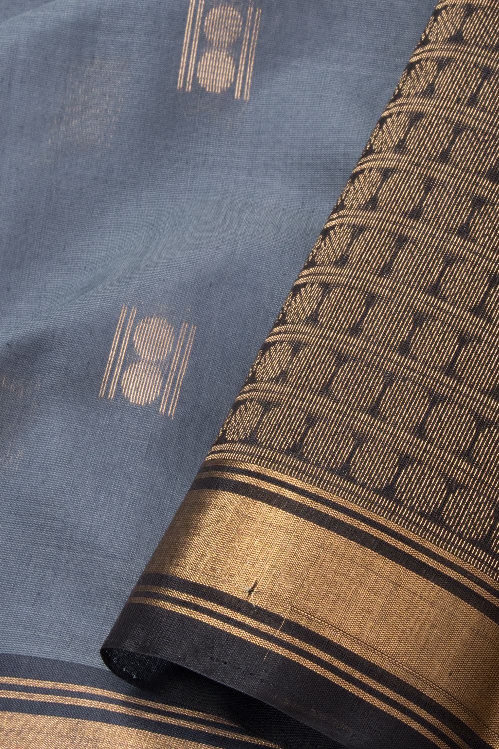 Steel Blue Handloom Kovai Silk Cotton Saree 10073767