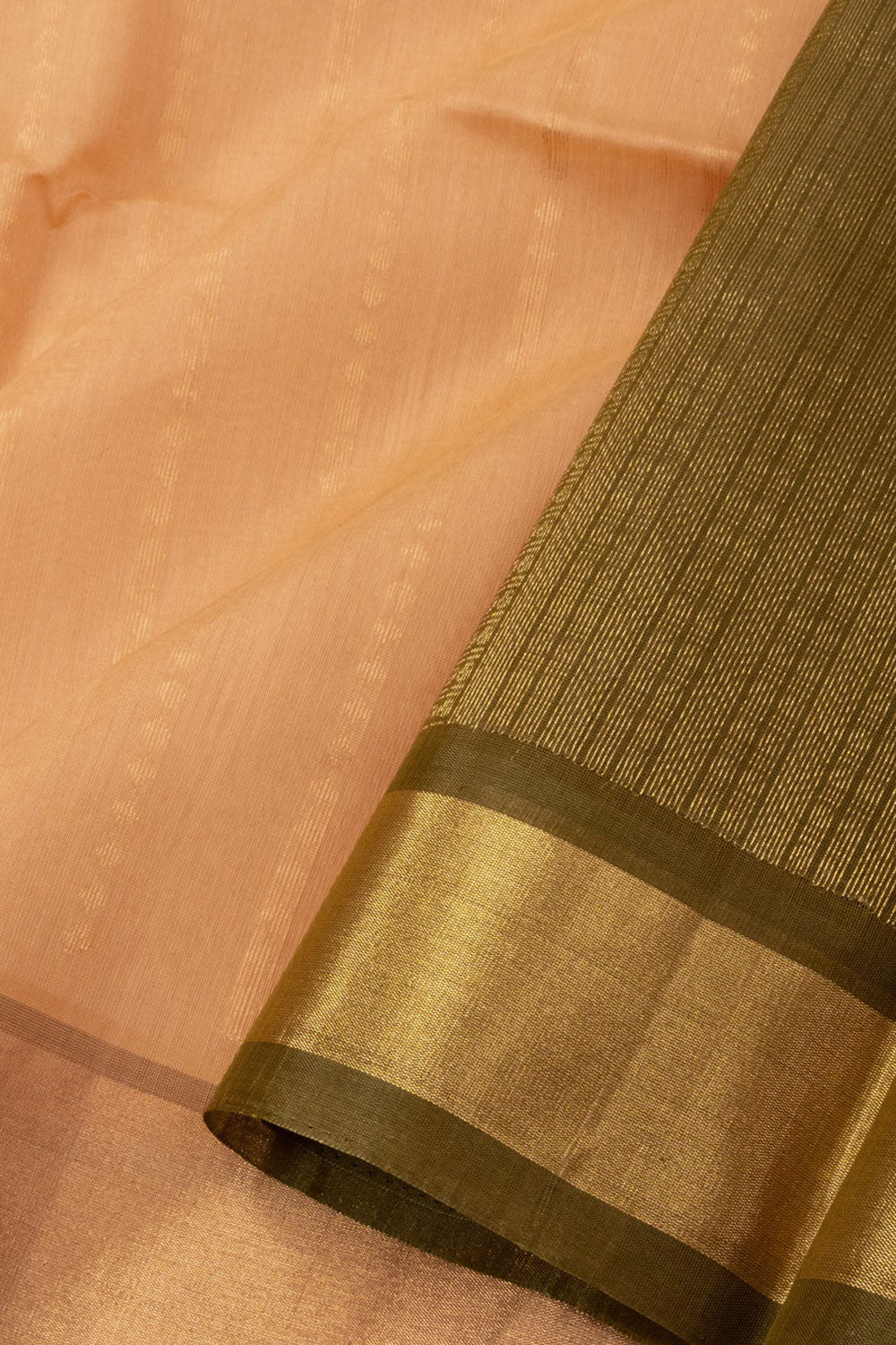 Peach Handloom Kovai Silk Cotton Saree 10073774