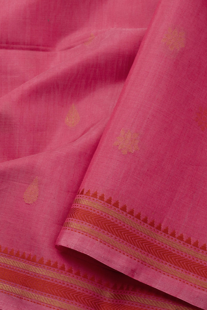 Pink Handloom Kovai Silk Cotton Saree 10073779