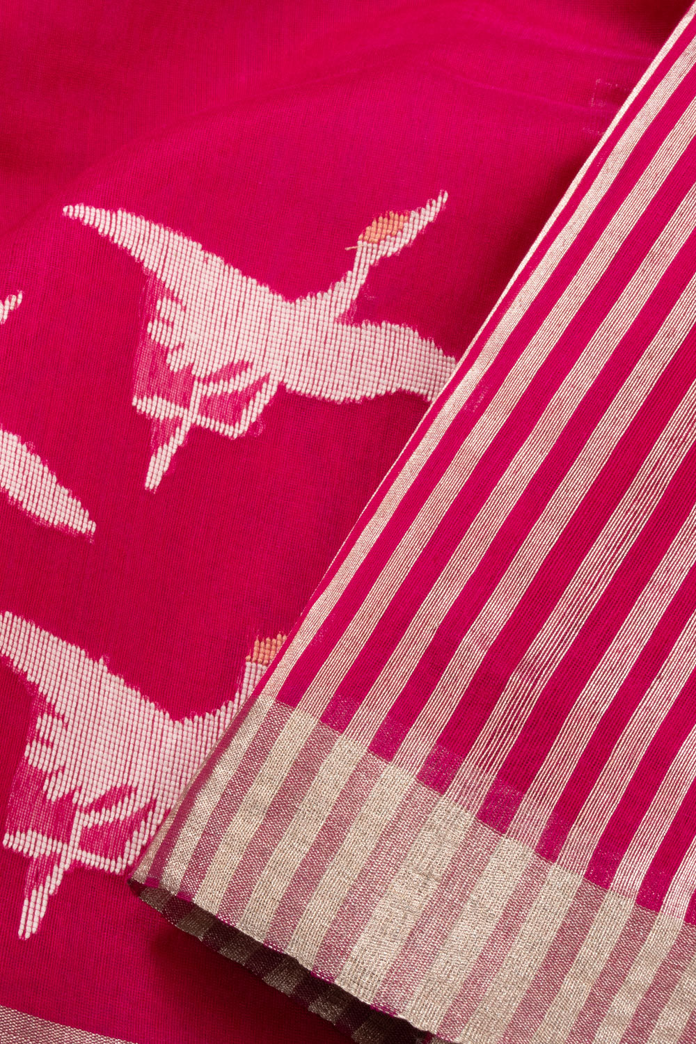 Pink Handloom Chanderi Silk Cotton Saree