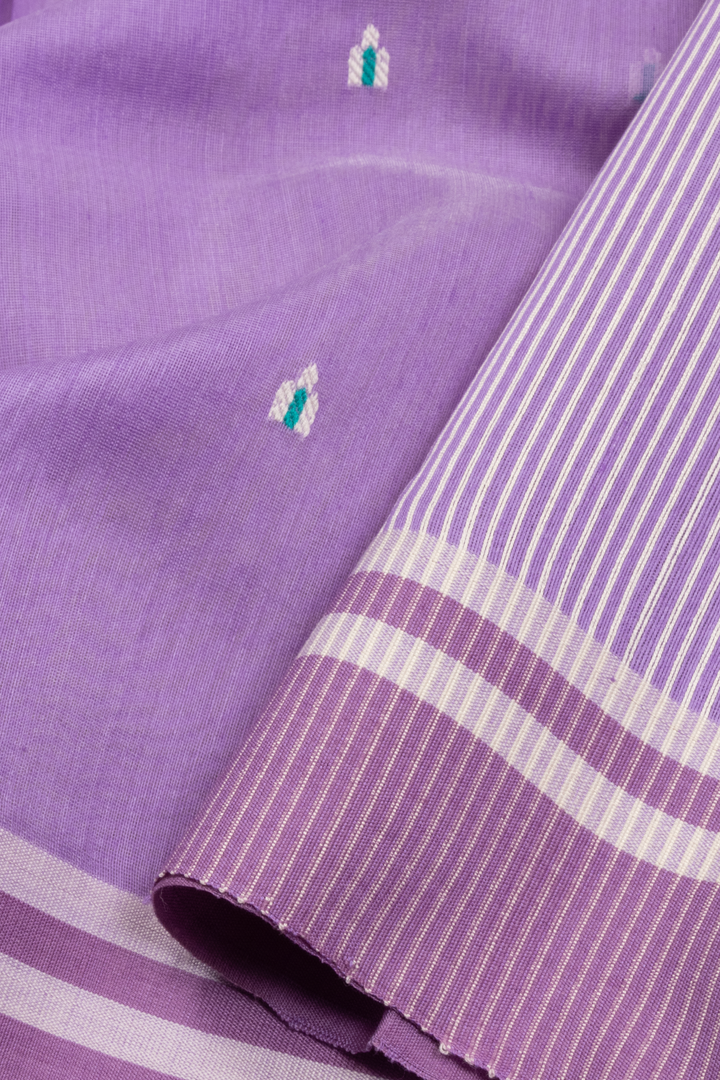 Lavender Handloom Chanderi Silk Cotton Saree