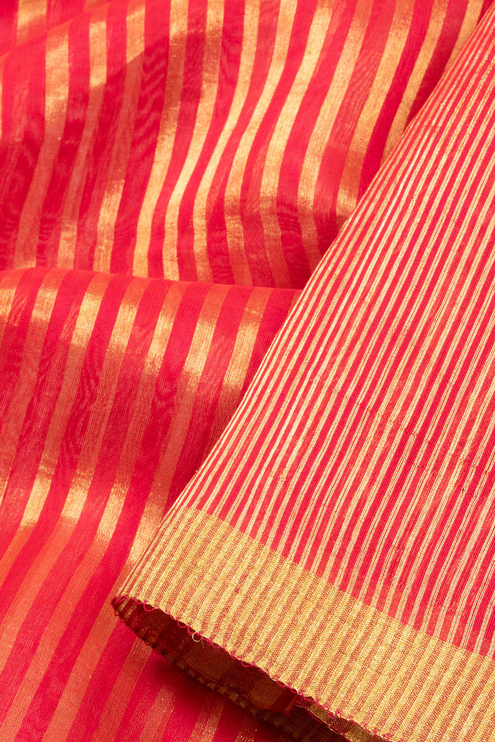 Red Handloom Chanderi Silk Saree