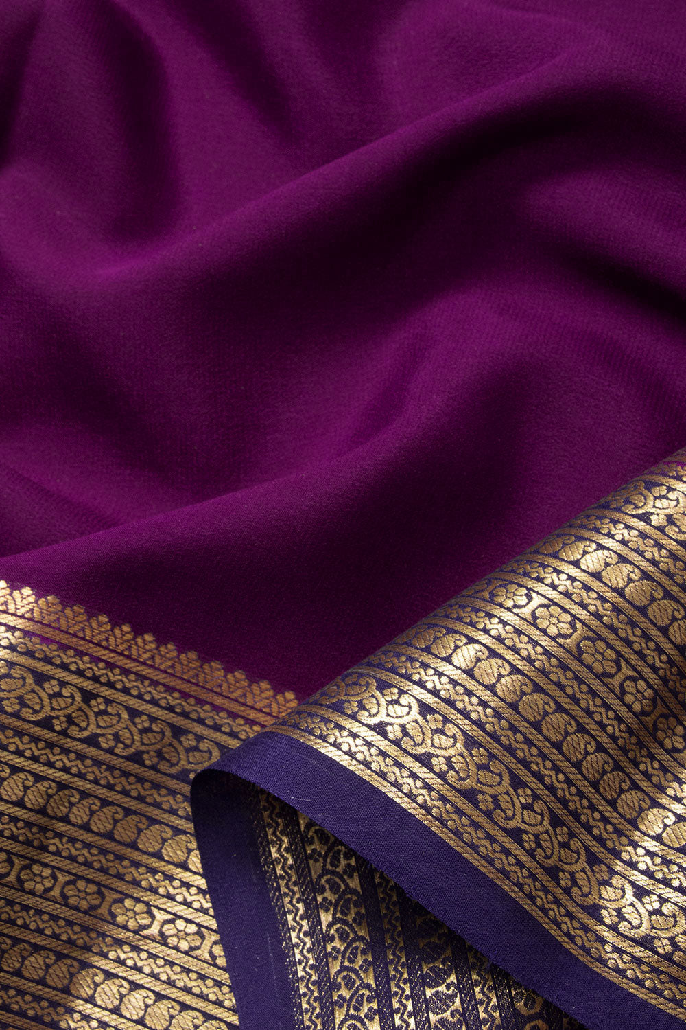 Purple Mysore Crepe Silk Saree - Avishya