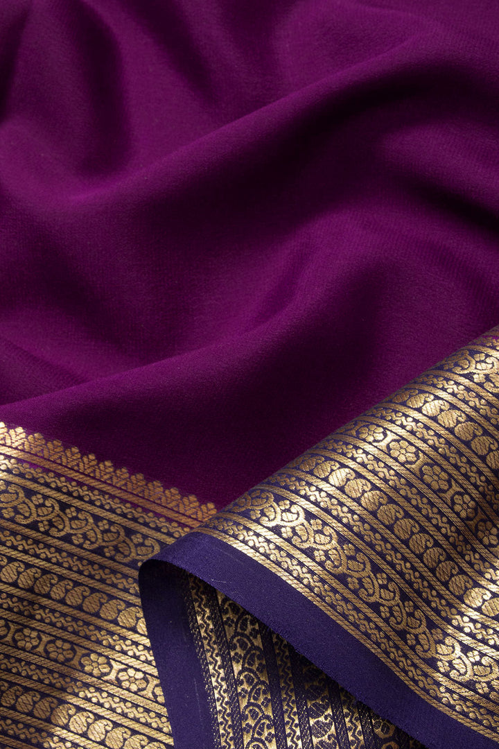 Purple Mysore Crepe Silk Saree - Avishya