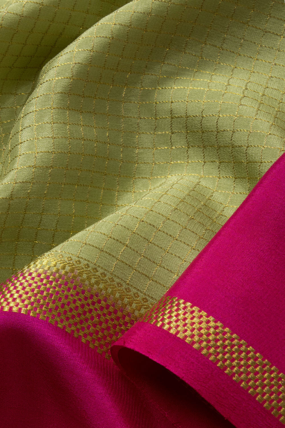 Pista Green Mysore Crepe Silk Saree - Avishya