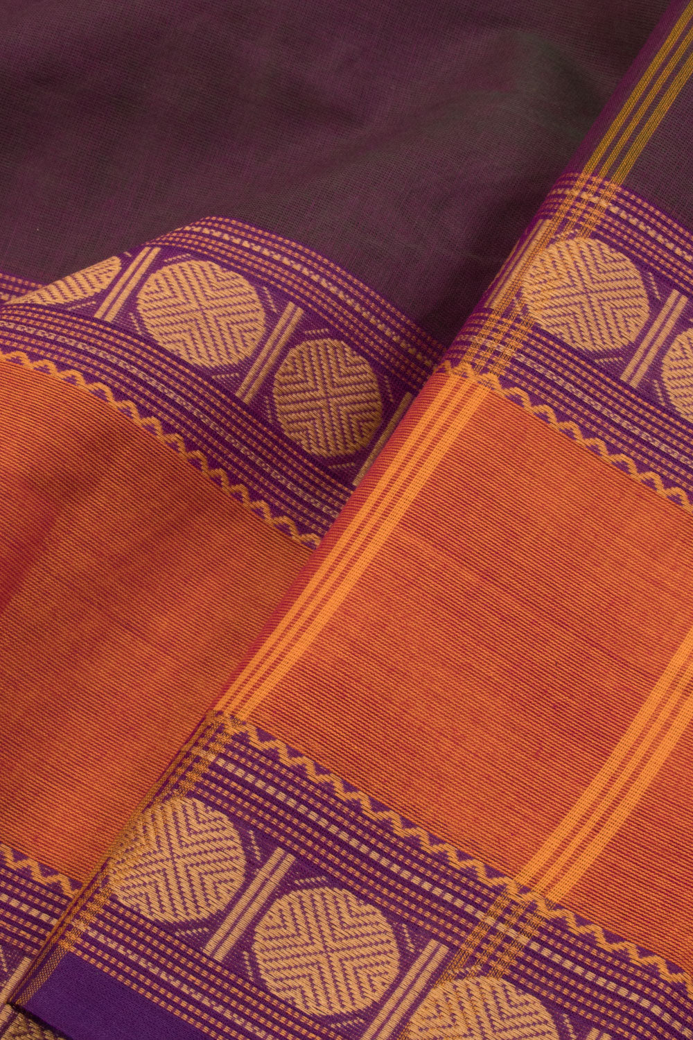 Green Shot Purple Handloom Chettinad Cotton Saree 10070060 - Avishya