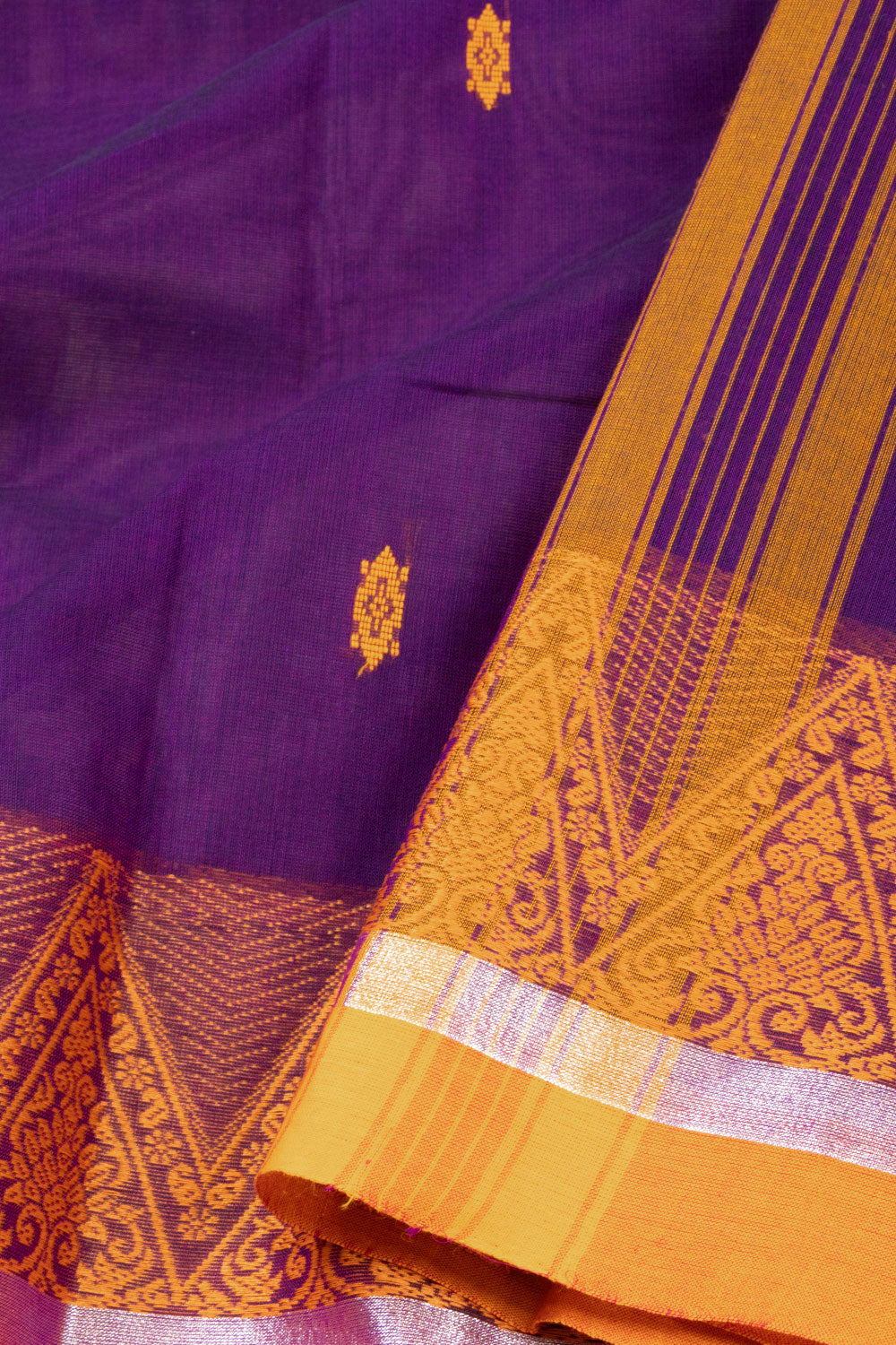 Purple Handloom Chettinad Cotton Saree 10072595