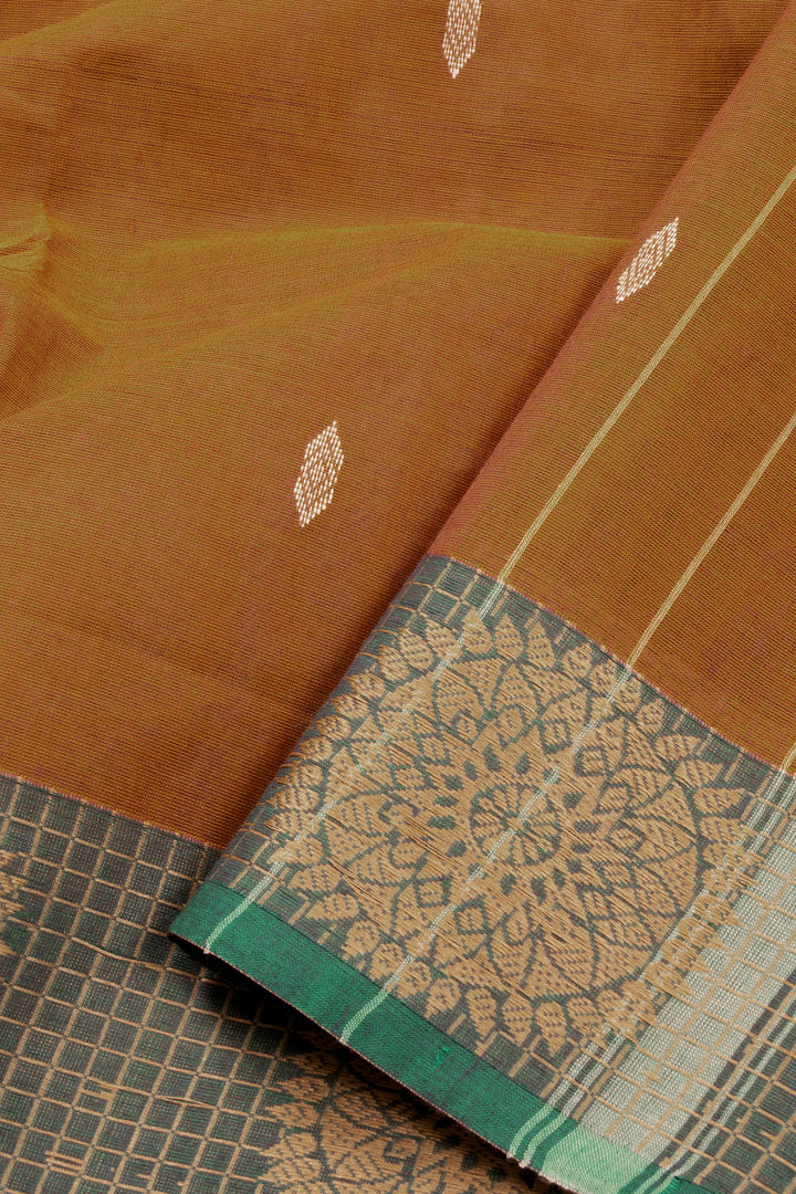 Brown Handloom Chettinad Cotton Saree 10072611