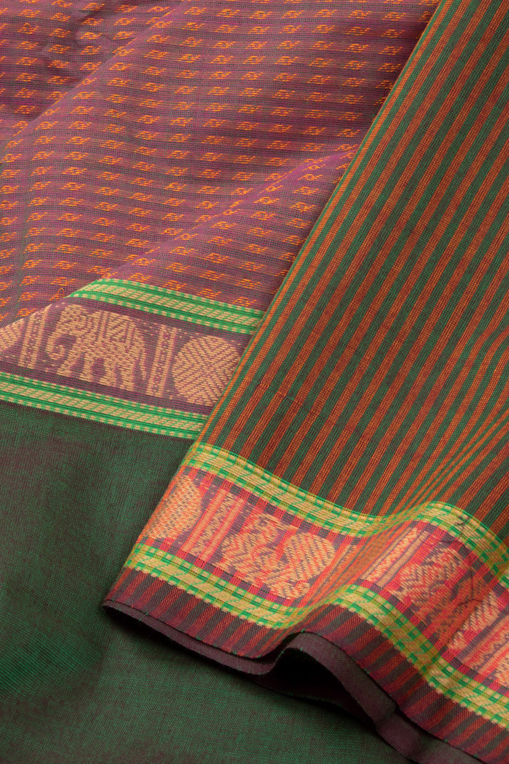 Green Handloom Chettinad Cotton Saree 10072615