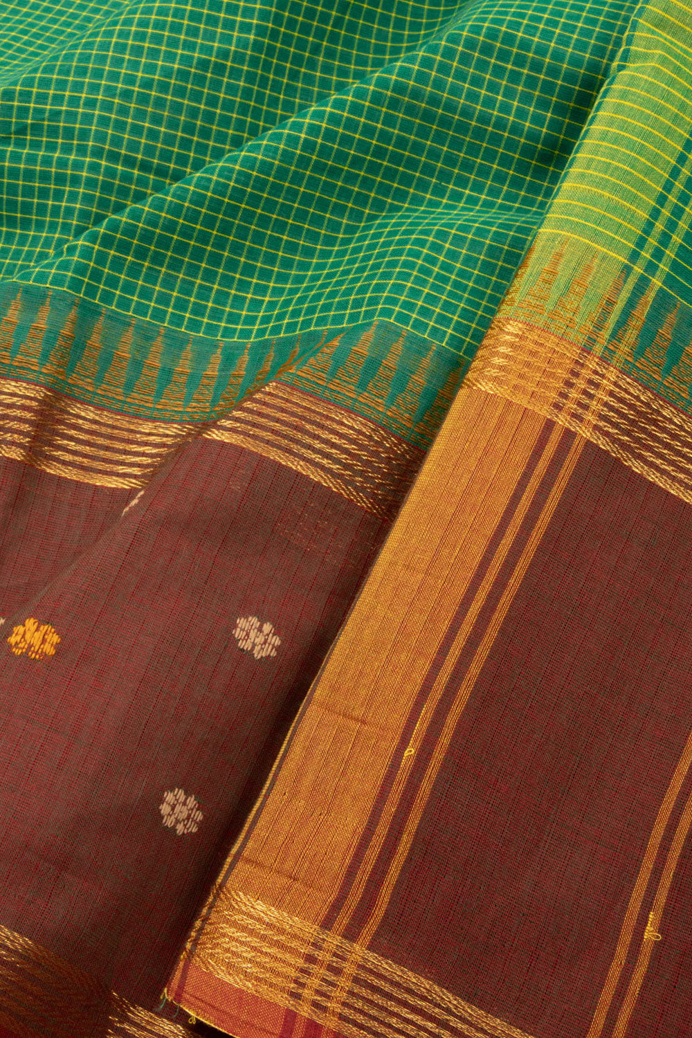 Green Handloom Chettinad Cotton Saree 10072620