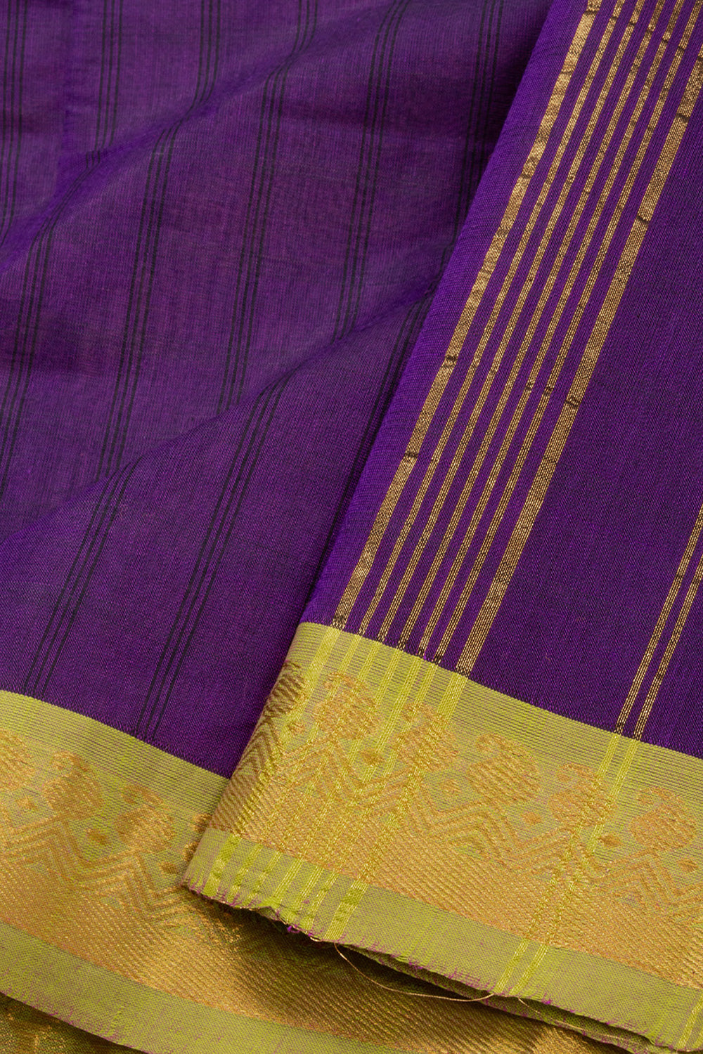 Purple Handloom Chettinad Cotton Saree 10072631