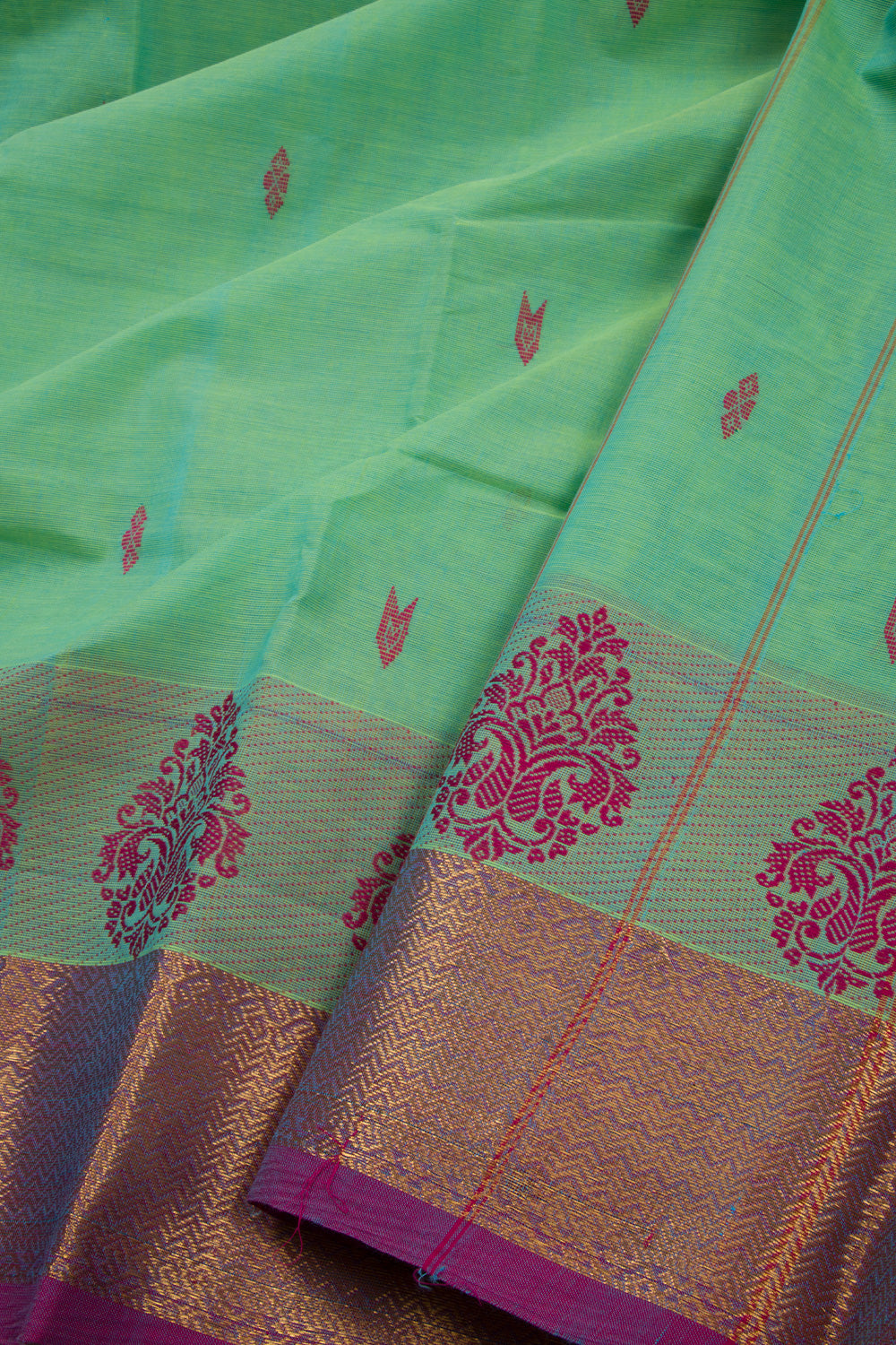 Green Handloom Chettinad Cotton Saree 10072640