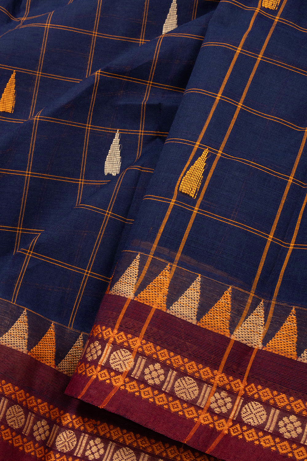 Blue Handloom Chettinad Cotton Saree 10072643