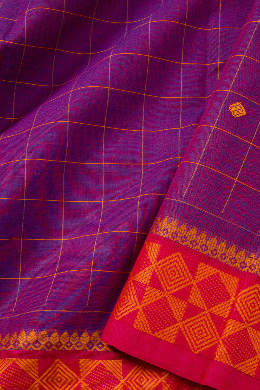 Purple Handloom Chettinad Cotton Saree 10072653