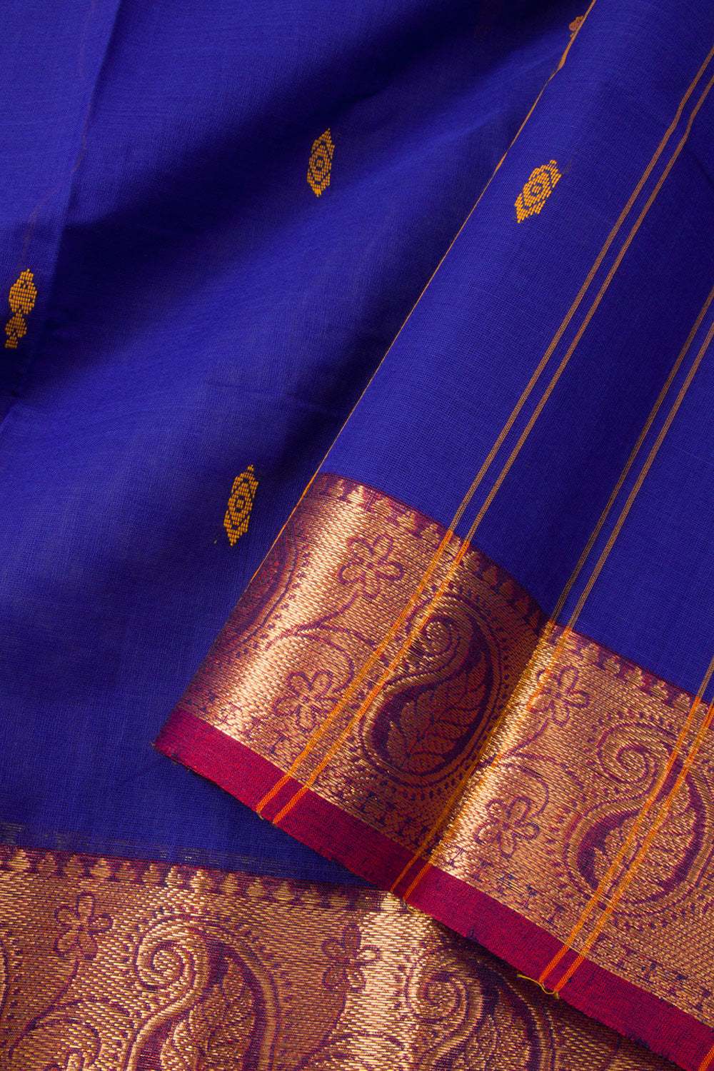 Blue Handloom Chettinad Cotton Saree 10072672