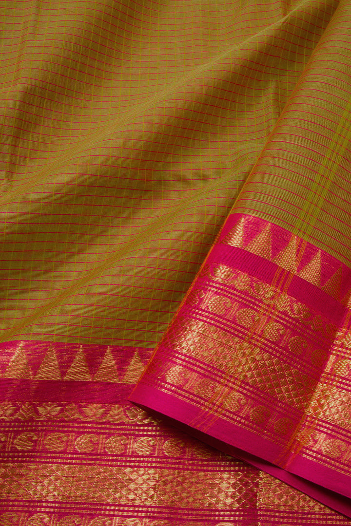 Yellow Handloom Chettinad Cotton Saree 10072675