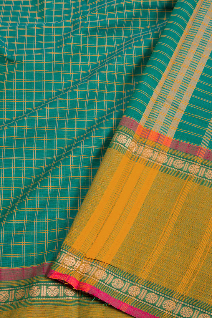 Green Handloom Chettinad Cotton Saree 10072682