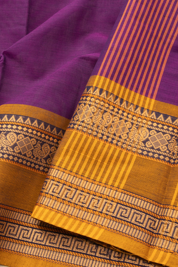 Purple Handloom Chettinad Cotton Saree 10072704