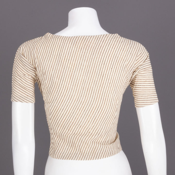 Cream Handcrafted Woven Crop Top