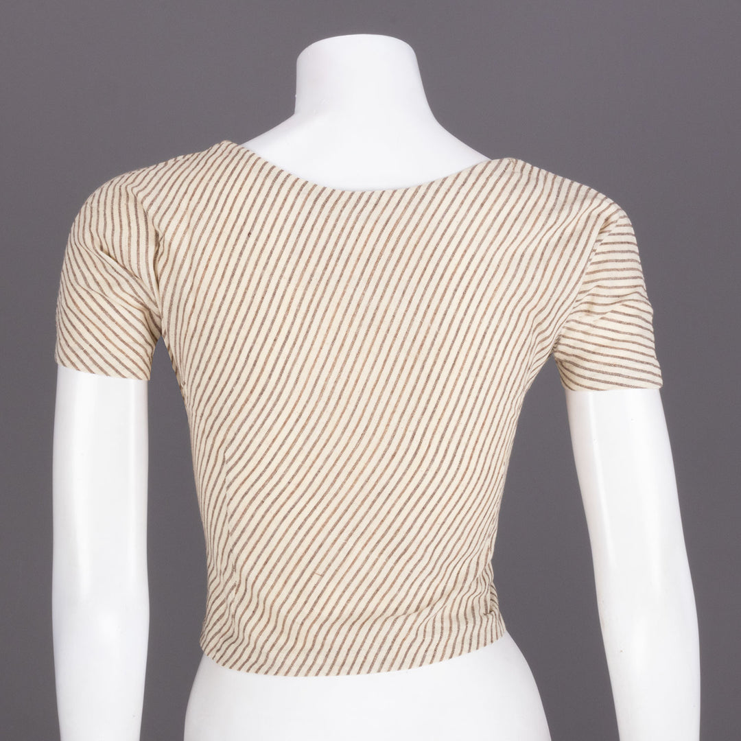 Cream Handcrafted Woven Crop Top