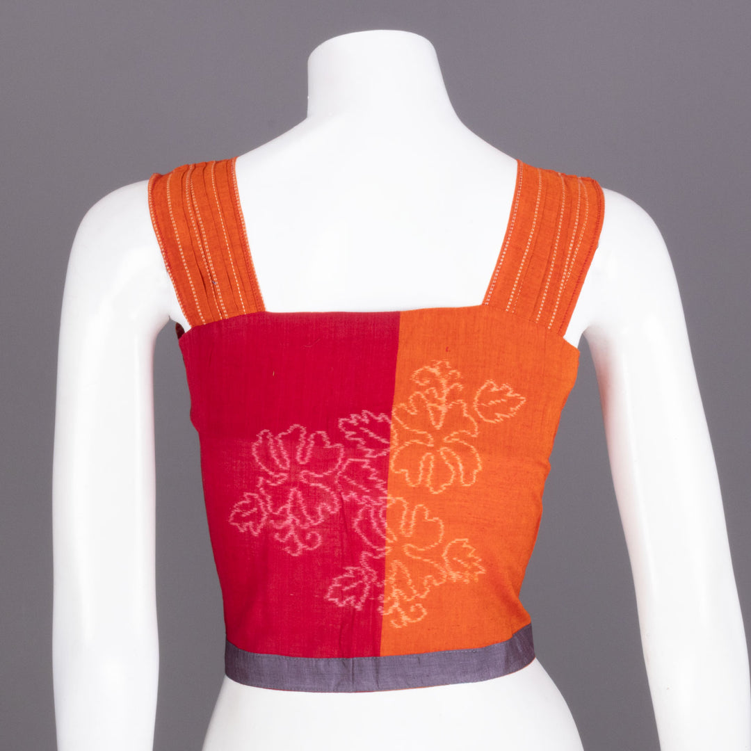 Red Handcrafted Odisha Ikat Crop Top