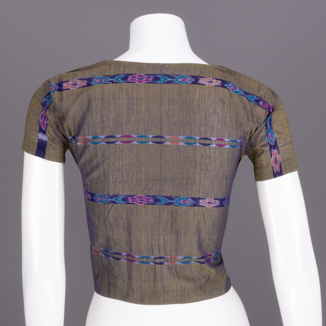 Green Handcrafted Odisha Ikat Crop Top