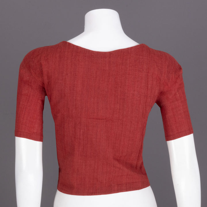 Red Handcrafted Cotton Crop Top