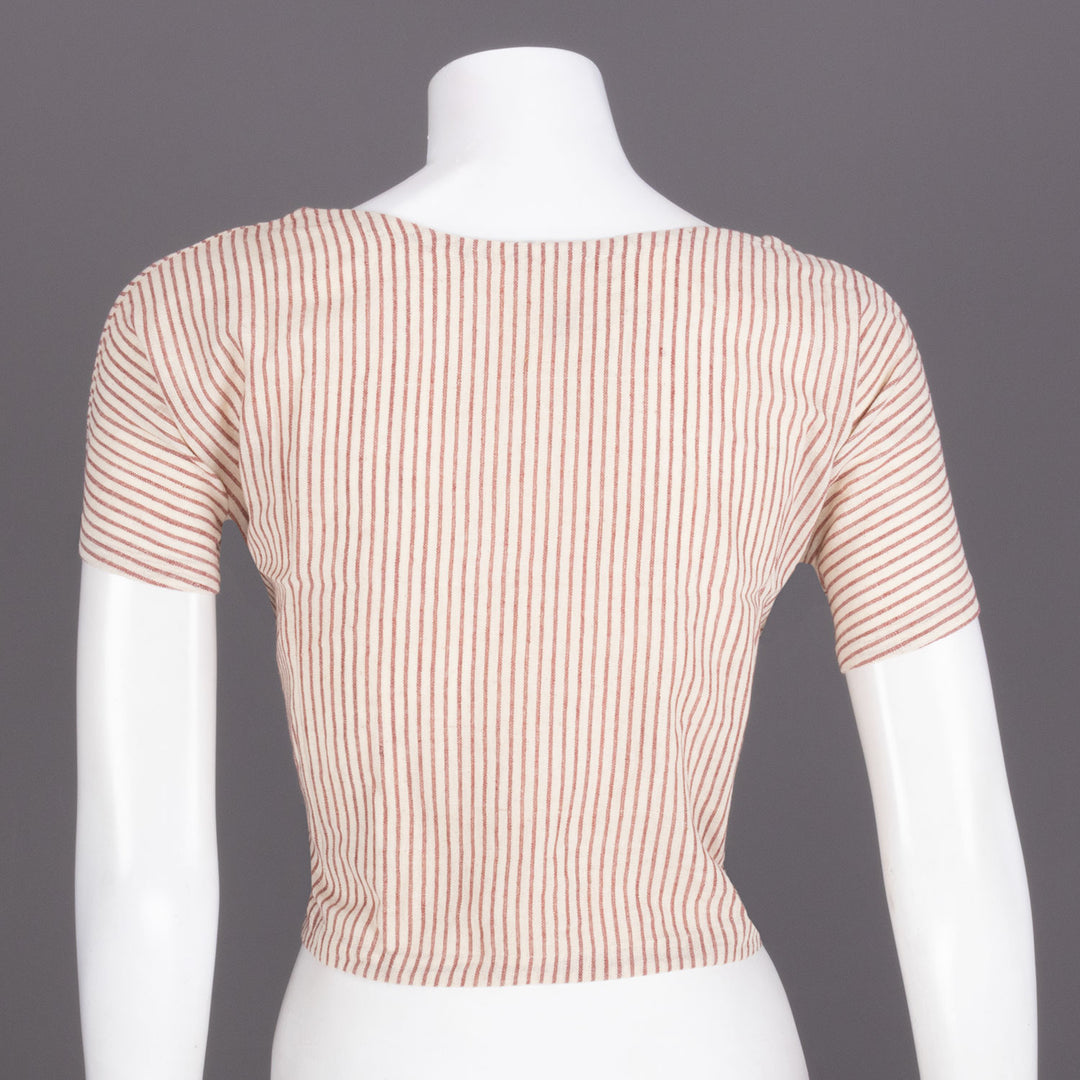 Cream Handcrafted Woven Crop Top