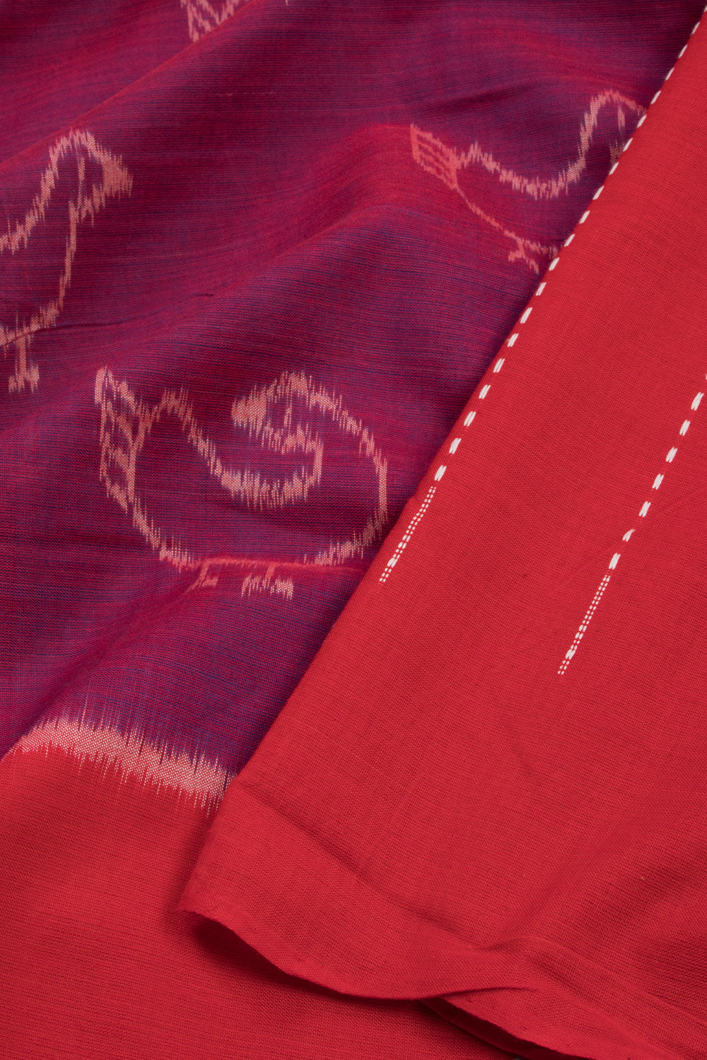 Maroon Handloom Maniabandha Ikat Cotton Saree