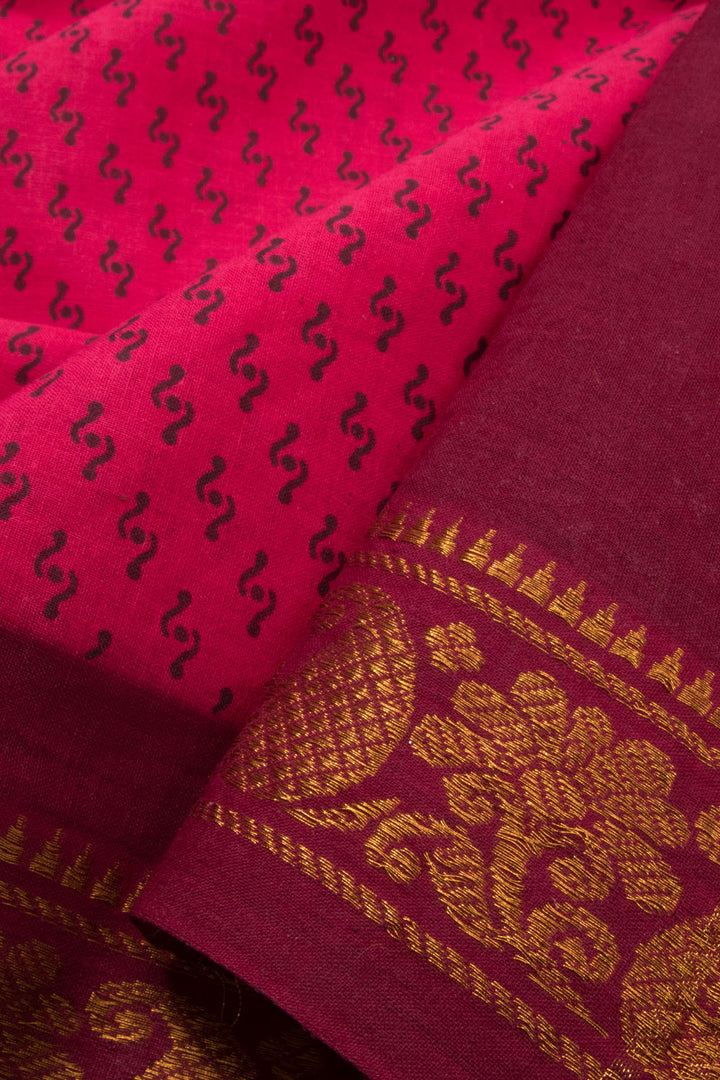 Tomato Red Handcrafted Sungudi Cotton Saree