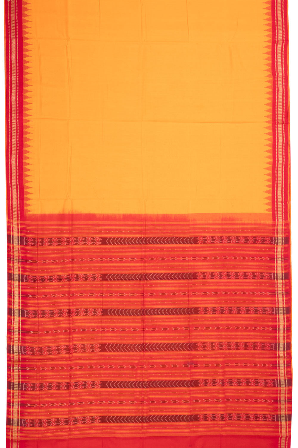 Orange Sambalpur Odisha Ikat Cotton Saree