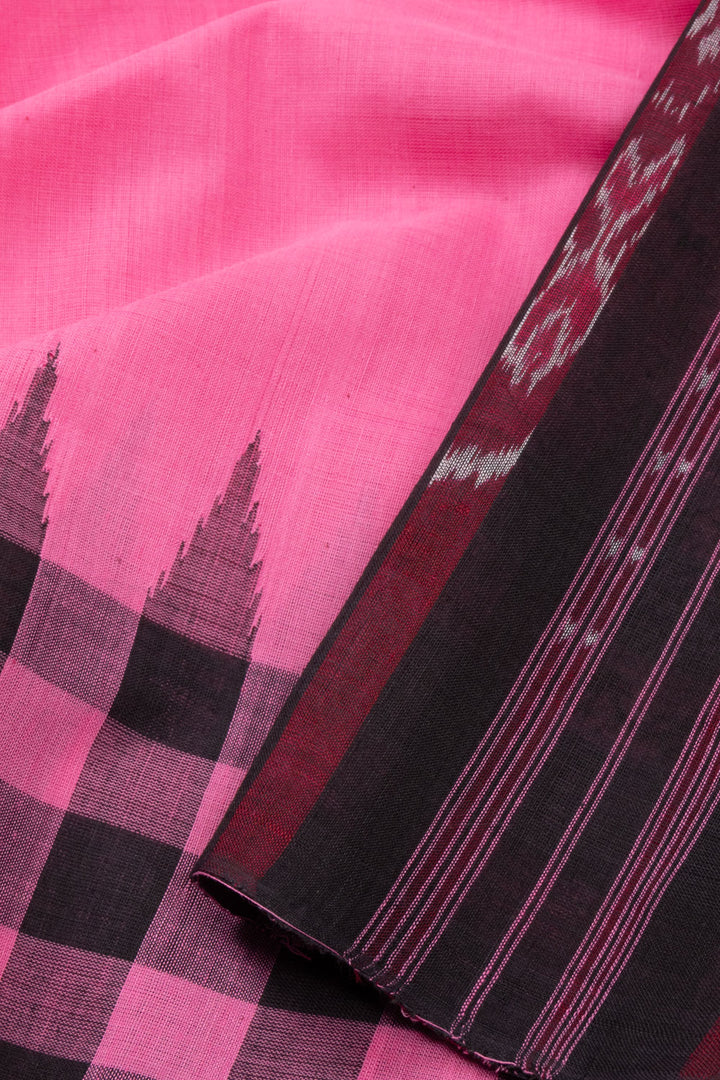 Pink Sambalpur Odisha Ikat Cotton Saree