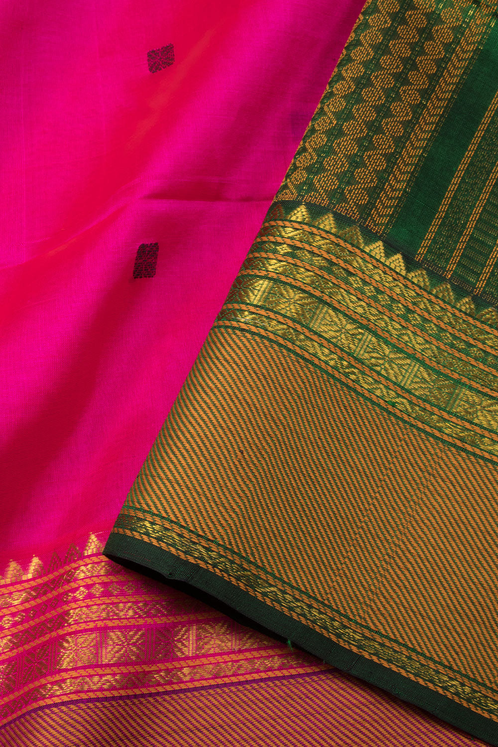 Pink  Handloom Kanchi Silk Cotton Saree 10073548