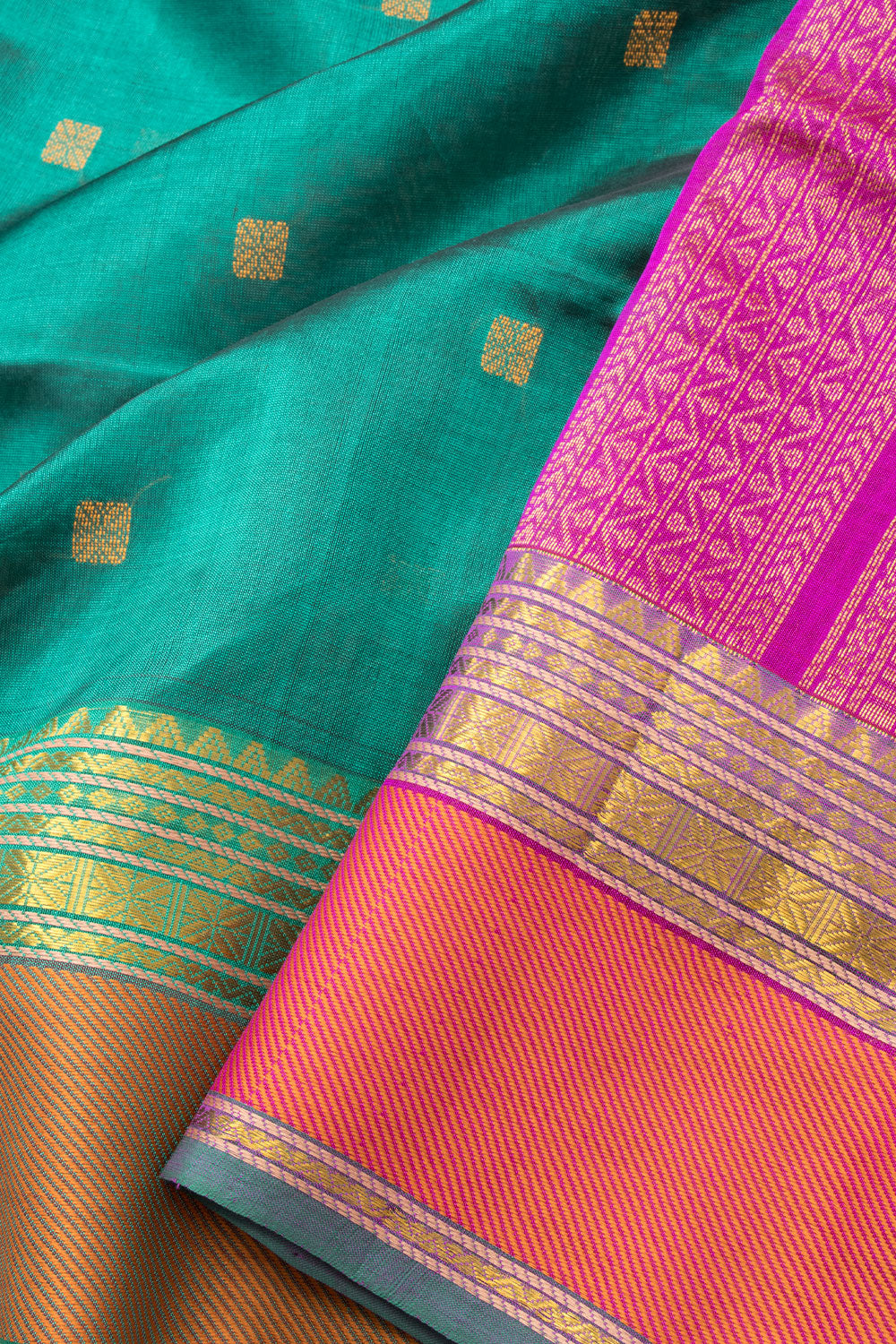 Blue Handloom Kanchi Silk Cotton Saree 10073549