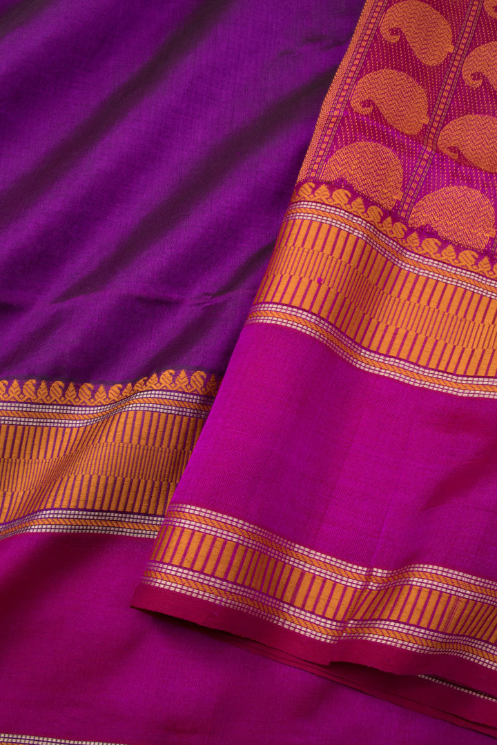 Purple Handloom Kanchi Silk Cotton Saree 10073555