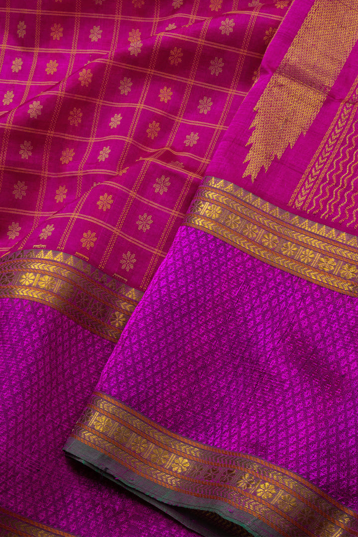 Magenta Handloom Kanchi Silk Cotton Saree 10073561