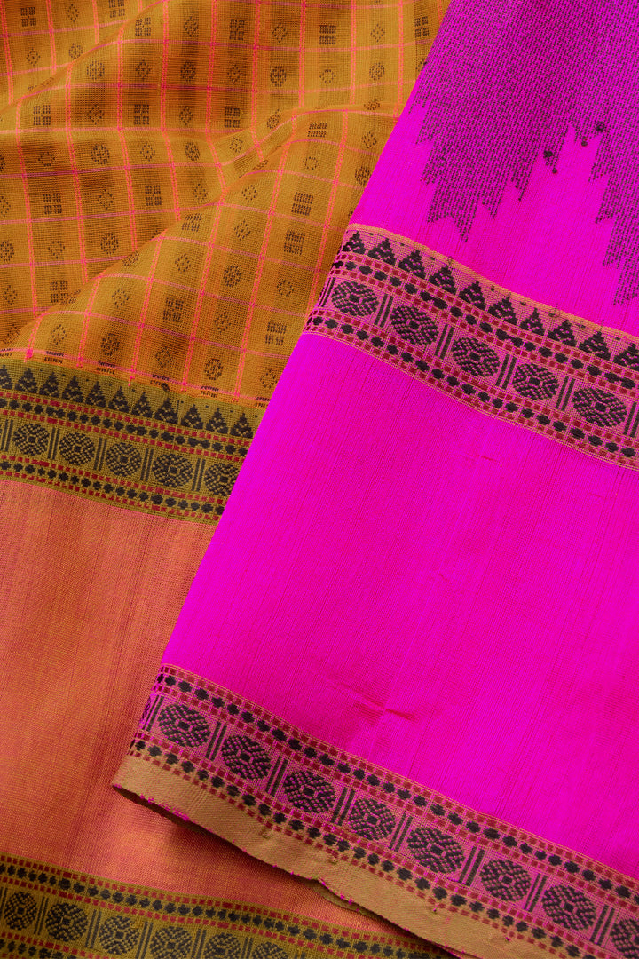 Magenta Handloom Kanchi Silk Cotton Saree 10073571