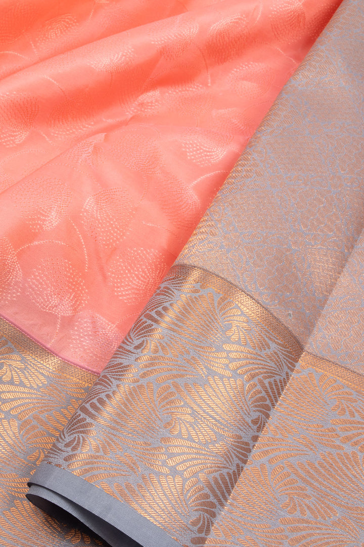 Peach Kanjivaram Blended Silk Saree