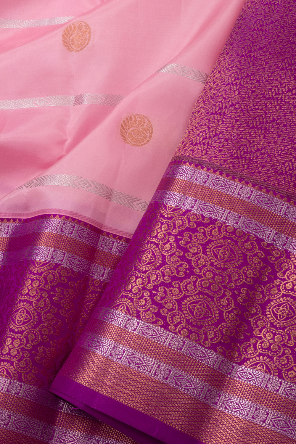 Pink Handloom Kanjivaram Silk Saree 10073830