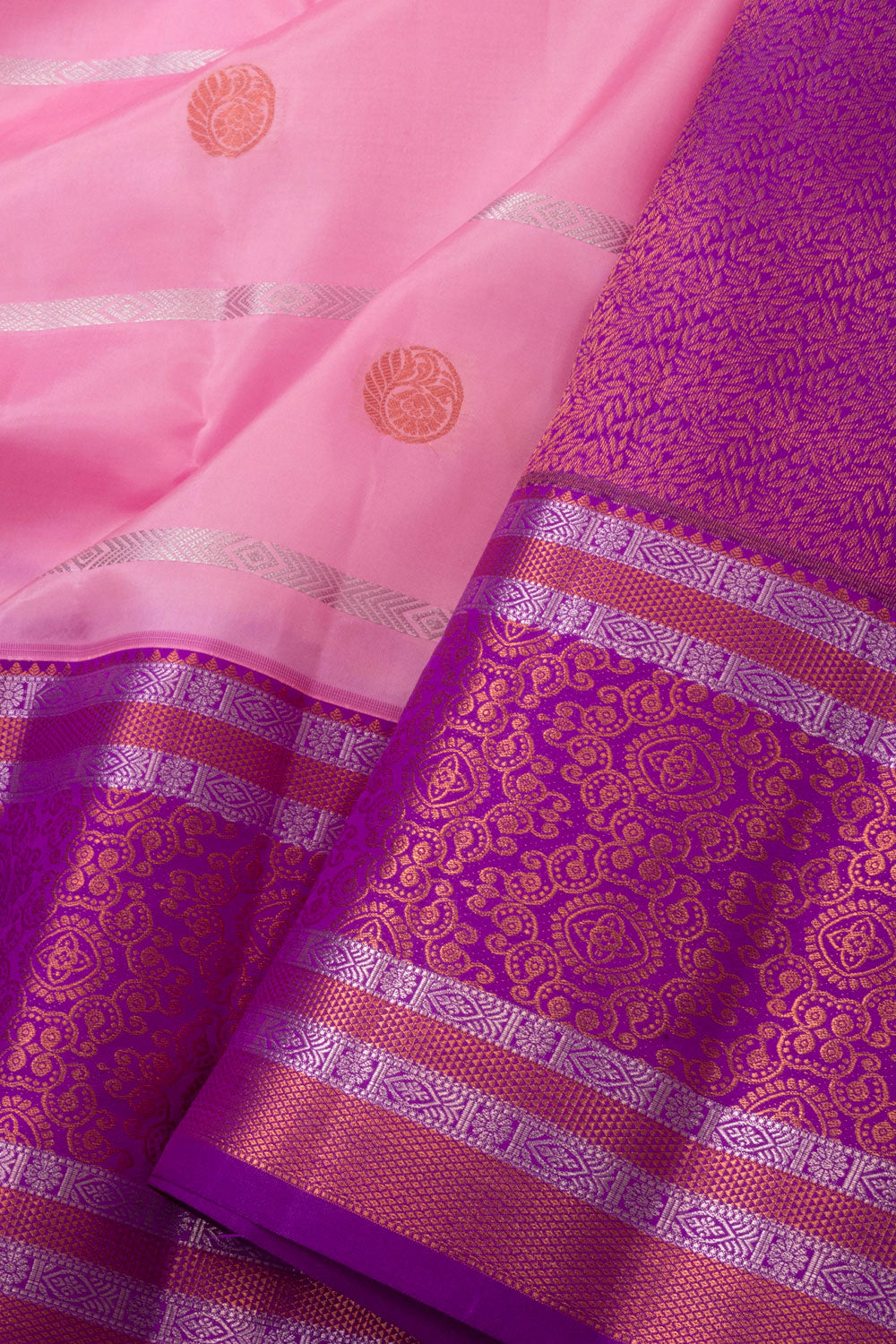 Pink Handloom Kanjivaram Silk Saree 10073830